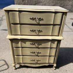 French Provincial 5 drawer highboy chest 