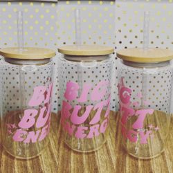 Glass Cup 16 Oz Customized