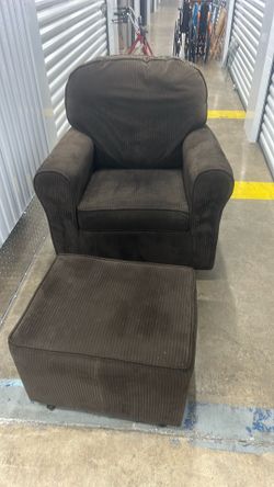 Brown Rocking glider one seater with Ottoman