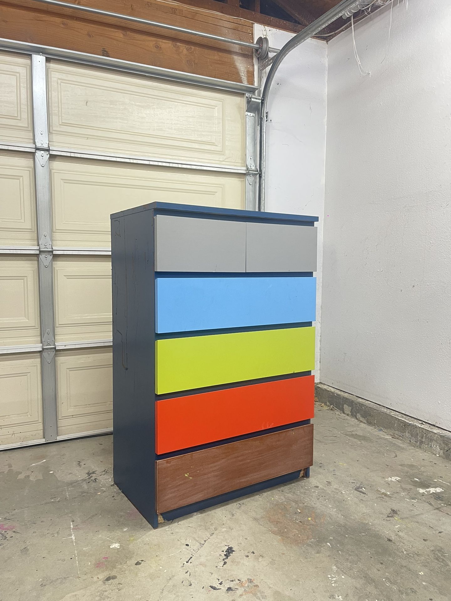 Ikea Malm 6 Drawer Kids Painted Dresser Colorful Clothes Organizer