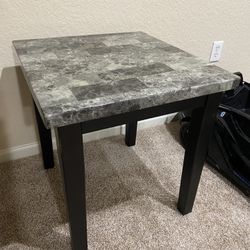 Black Marble End Table
