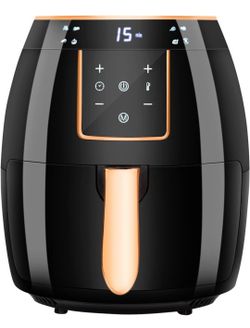Air Fryer 5.8QT,Digital Touch Screen &Temperature Control,Non-stick Frying Basket,Free Recipes,Timer and Auto Shut off,1300W(Black)