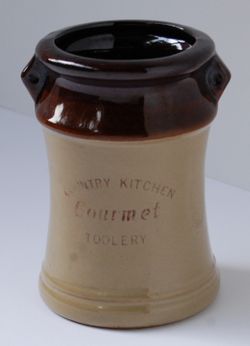 Vintage Country Kitchen Stoneware Pottery Crock Container