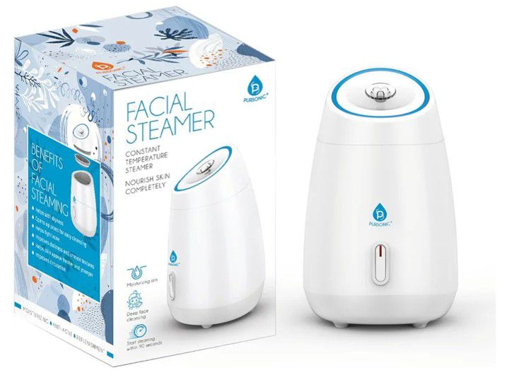 Pursonic White Facial Steamer - Face Steamer for Facial
Deep Cleaning Tighten Skin - Daily Hydration for
Unclogging Pores & Moisturizing Skin