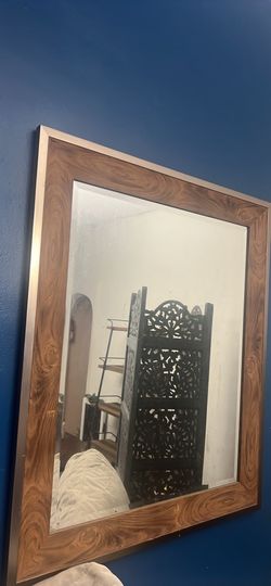 Wood And Metal Wall Mirror