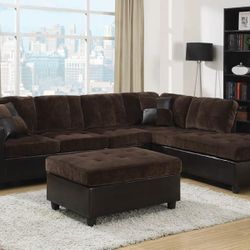New Velvet Sectional Sofa With Reversible Chaise Lounge On Sale This Saturday And Sunday Only