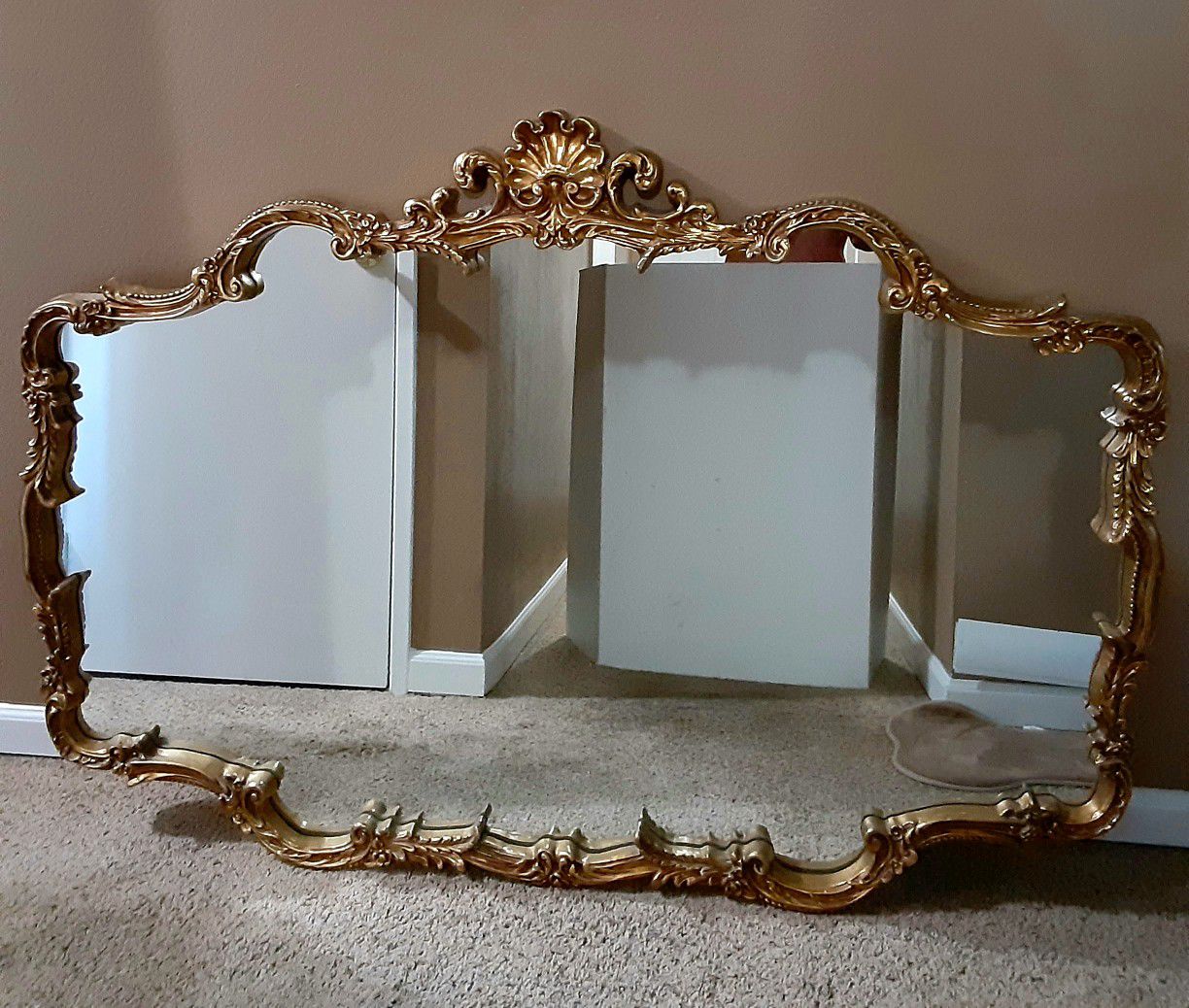 Vintage Gold Ornate Wall Mirror by Carolina Mirror Company