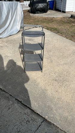 Chrome And Cloth Shelf Four Tier