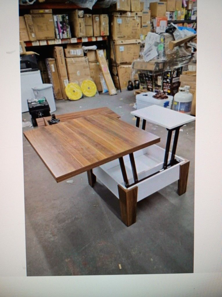 Square Contemporary Lift Top Coffee Table With Desk And Storage