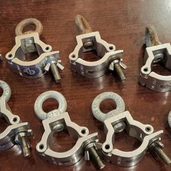 Set of TEN New Global Truss Medium Size Eyelett Clamps