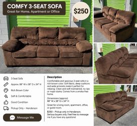 Brown 3-Seat Sofa