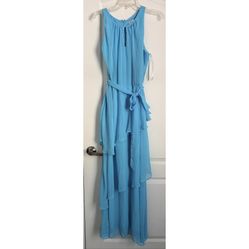 Tahari Arthur S. Levine Maxi Dress — Blue, Size 16, Pre-Owned