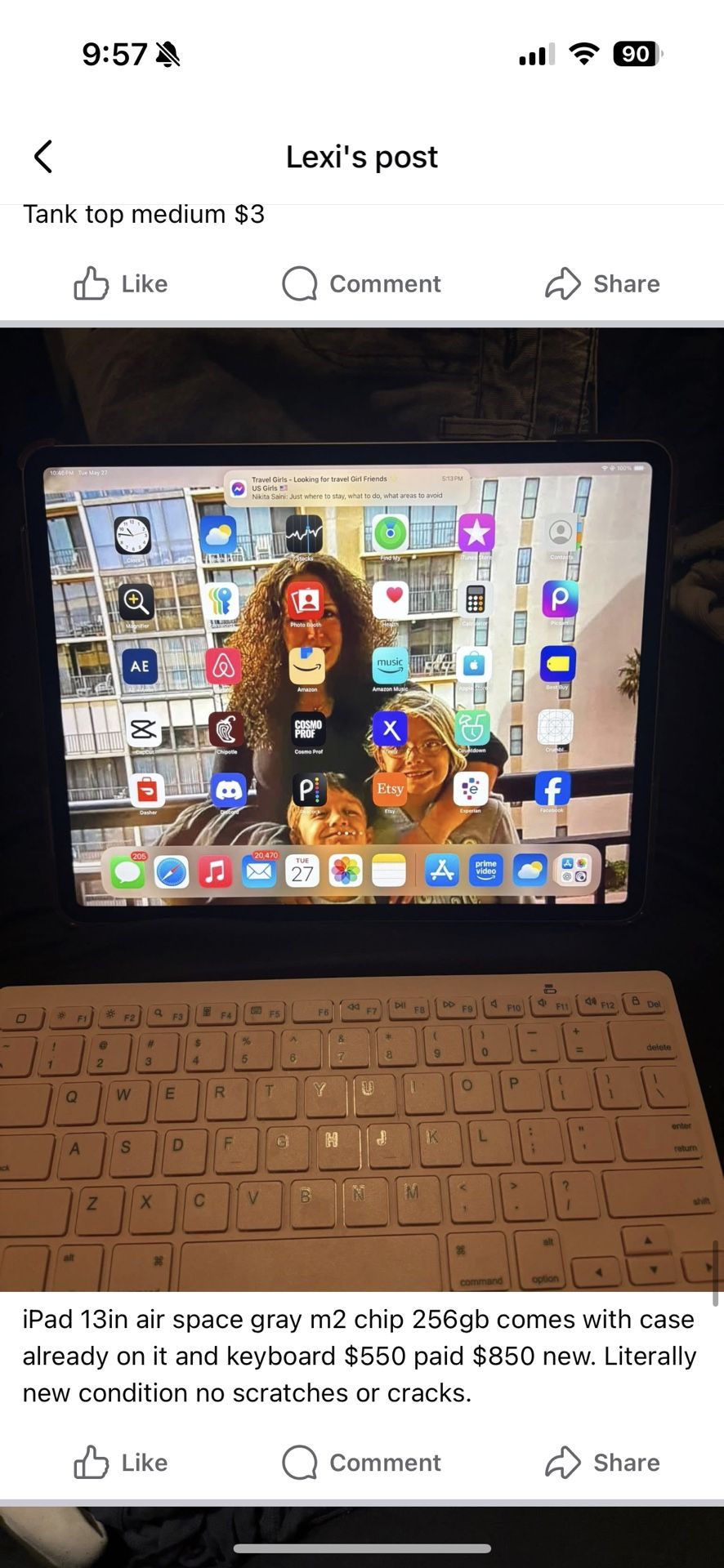 iPad 13in air Space Gray