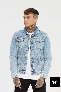 Denim Jacket (acid wash blue) size Large