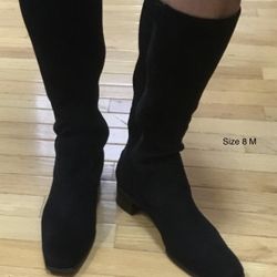 Enzo Angiolini Size 8M Model Eared Black Microfiber Fabric, Stretch Calves (good to Use With Leggings