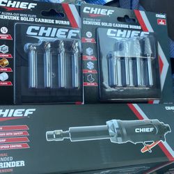 Chief 4” Air Extended Die Grinder Set 