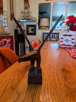 Vintage hand made ironwood carved American Eagle sculpture, figurine