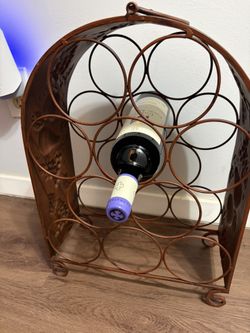 Decorated Metal Wine Rack