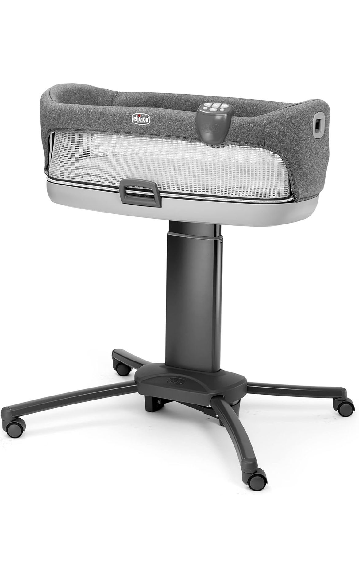 Chicco Close to You 3-in-1 Bedside Bassinet, Portable Newborn Bassinet with Wheels, Adjustable-Height Changing Table | Heather Grey/Grey