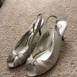 Silver Fabric Heel