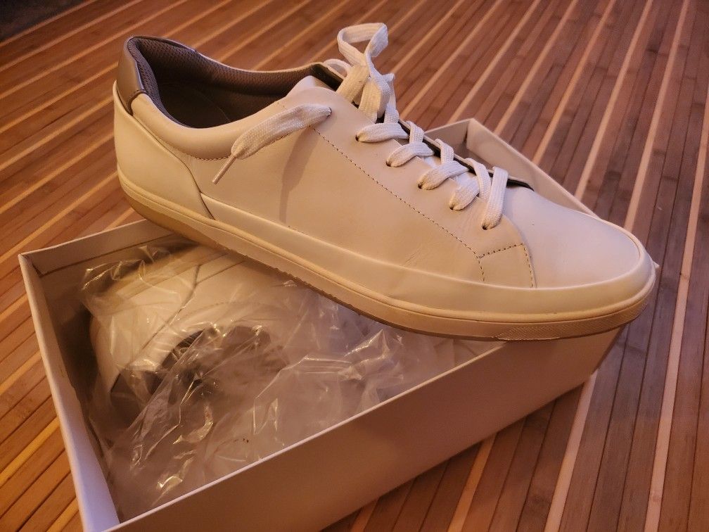 Calvin Klein Ward Sneaker Leather White Size Mens 13