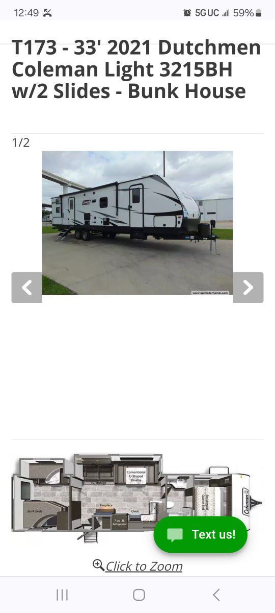 RV FOR SALE 2021 COLEMAN 
