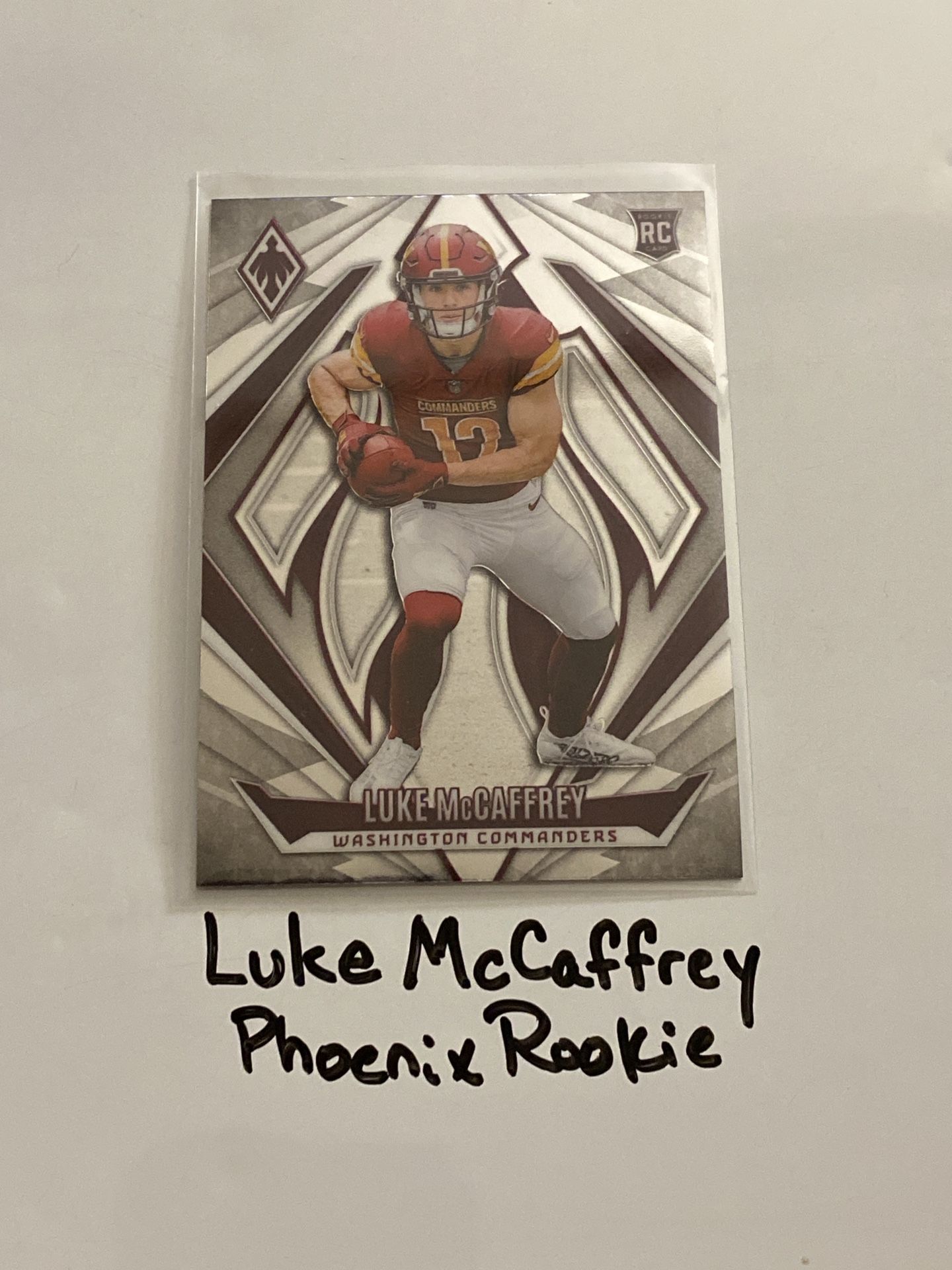 Luke McCaffrey Washington Commanders WR Phoenix Rookie Card.