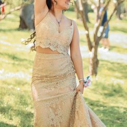 Gold Mermaid Prom Dress