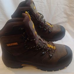 Wolverine Men's Contractor Work Safety Boots W10781 Size 11  Coffee Color