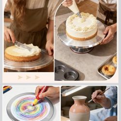 Rotating Pottery Wheel, 12 Inch Double-Sided Banding Turntable Aluminium Cake decor New