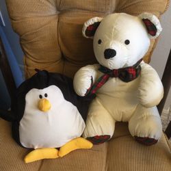 Hypoallergenic Penguin & Holiday Bear 14”