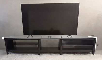Large Modern TV Stand / Media Console (Black, 7’10”) – TV NOT Included