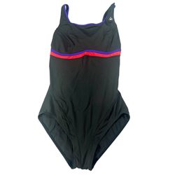 Aqua Sphere One Piece Swimsuit Gray Athletic Colorblock Racerback Size 14 