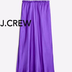 (NEW) (1 AVAILABLE) WOMEN’S J.CREW COLLECTION PURPLE SIDE-SLIT PULL-ON SKIRT IN LUSTER CREPE - SIZE: MEDIUM (MSRP: $168) 