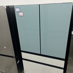 (Limited time sale) 🙏 Samsung bEspoke Morning Blue Glass Refrigerator 