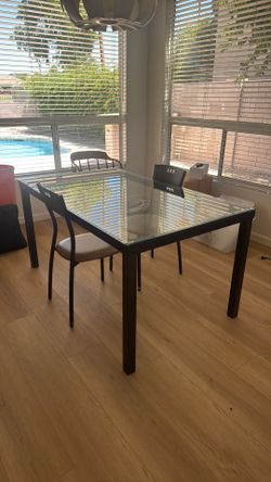 Glass dining table