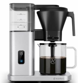 Kismile SCA-Certified 8 Cup Drip Coffee Maker Pour Over Coffee Machine (Silver)