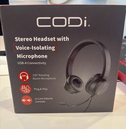 CODi Stereo Headset with Voice-Isolating Microphone