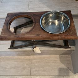 Dog Bowl Elevated Wooden Holder