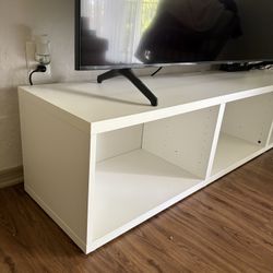 White TV Stand + Storage Doors