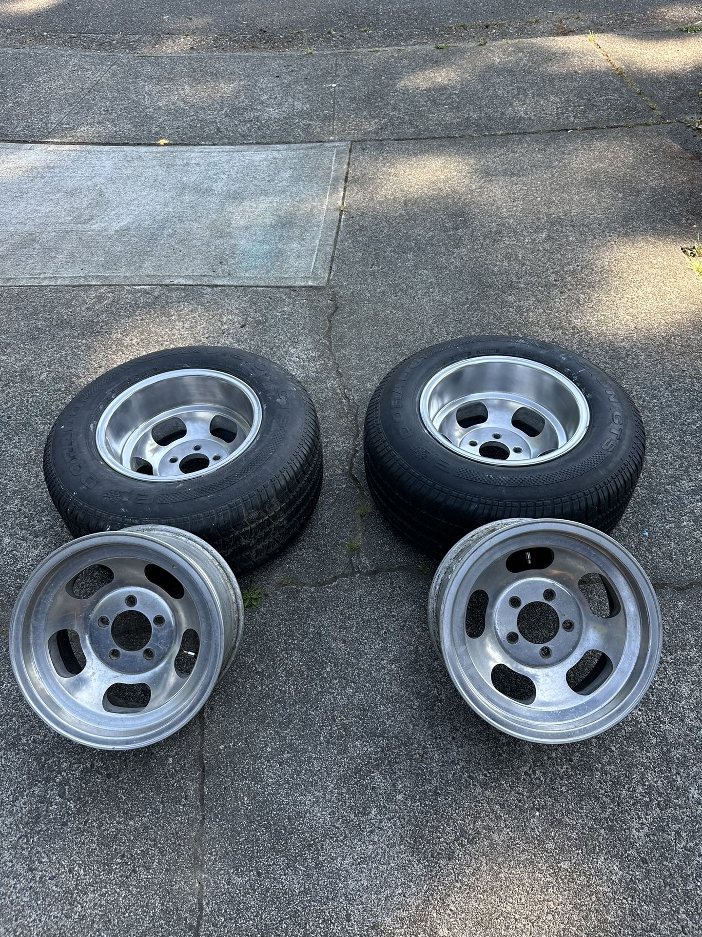 Vintage Western Wheels 15 x 10 & 15 x 7 Slot Mag Wheels 5 on 5 Bolt Pattern UniLug