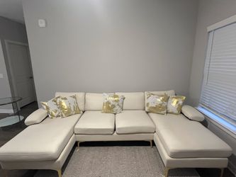 💎Cream Sectional Sofa With Double Chaise💎