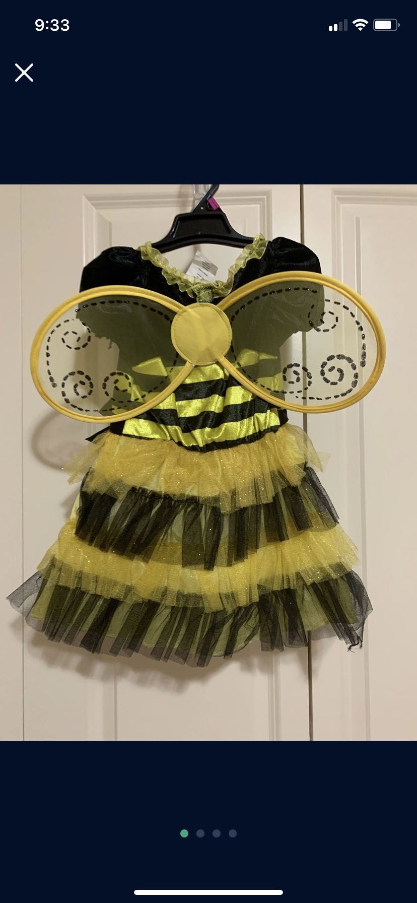 3T-4T size. Bumble bee costume.