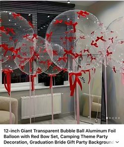 Big pink bow balloons 5