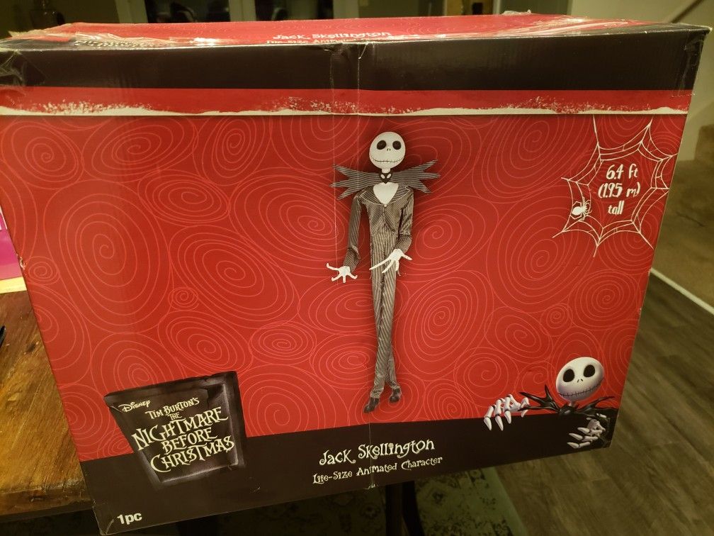 NIB Life-Size Jack Skellington from Nightmare Before Christmas animatronic character. 6.4 foot tall.