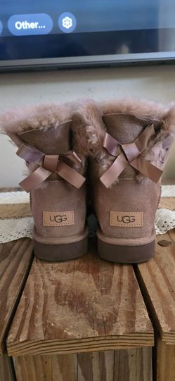 UGG Mini Bailey Bow boots, Rocky Oak, basically brand new, worn 2 times. $150 OBO, willing to trade depending on what you have.