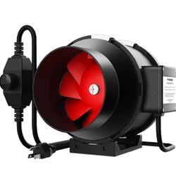 Used 6 Inch Inline Duct Fan + Filter + Silencer+ 6 Ft Duct Hose