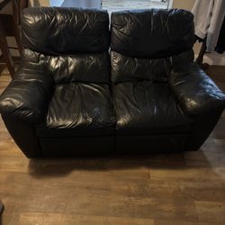 FREE Black Leather Reclining Couch