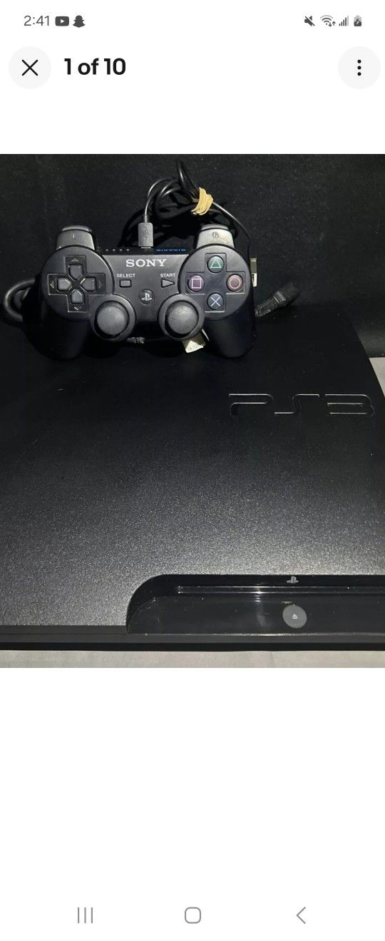 
Sony PlayStation 3 PS3 Slim  W Controller & Cords Tested Working.