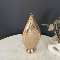 Decorative Gold Textured Flower Vase (15” x 6”)